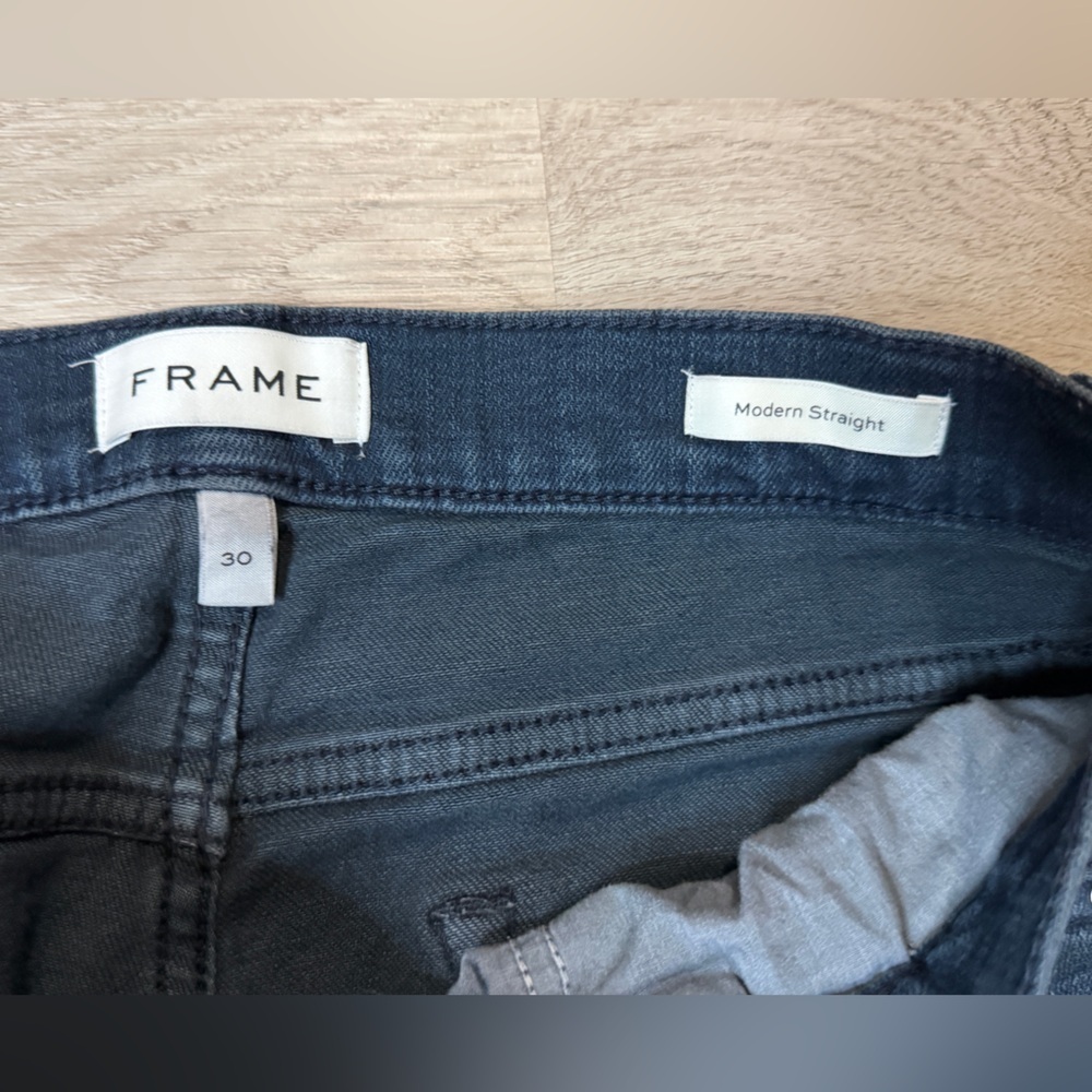 Frame Denim Modern Straight Jeans in Deep Blue - Picture 4 of 8